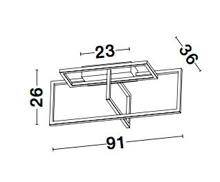 Aplica tavan dimabila alba/neagra stil minimalist Trace 91 cm, forma dreptunghiuri combinate, 9086020 - Novaluce [5]