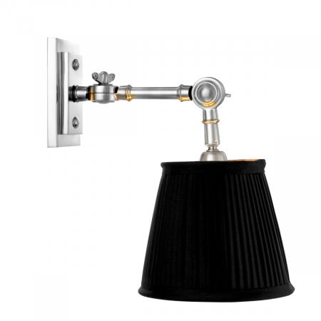   Aplica Wentworth Single finisaj nichel inclus abajur negru 107176 EICHHOLTZ [2]