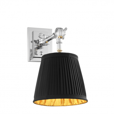   Aplica Wentworth Single finisaj nichel inclus abajur negru 107176 EICHHOLTZ [1]