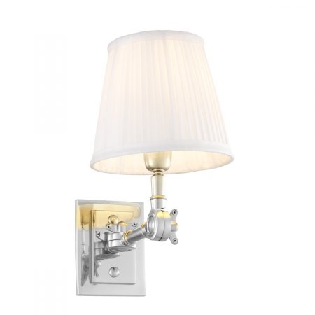 Promotii -   Aplica Wentworth Single nichel cu abajur alb 107221 EICHHOLTZ
