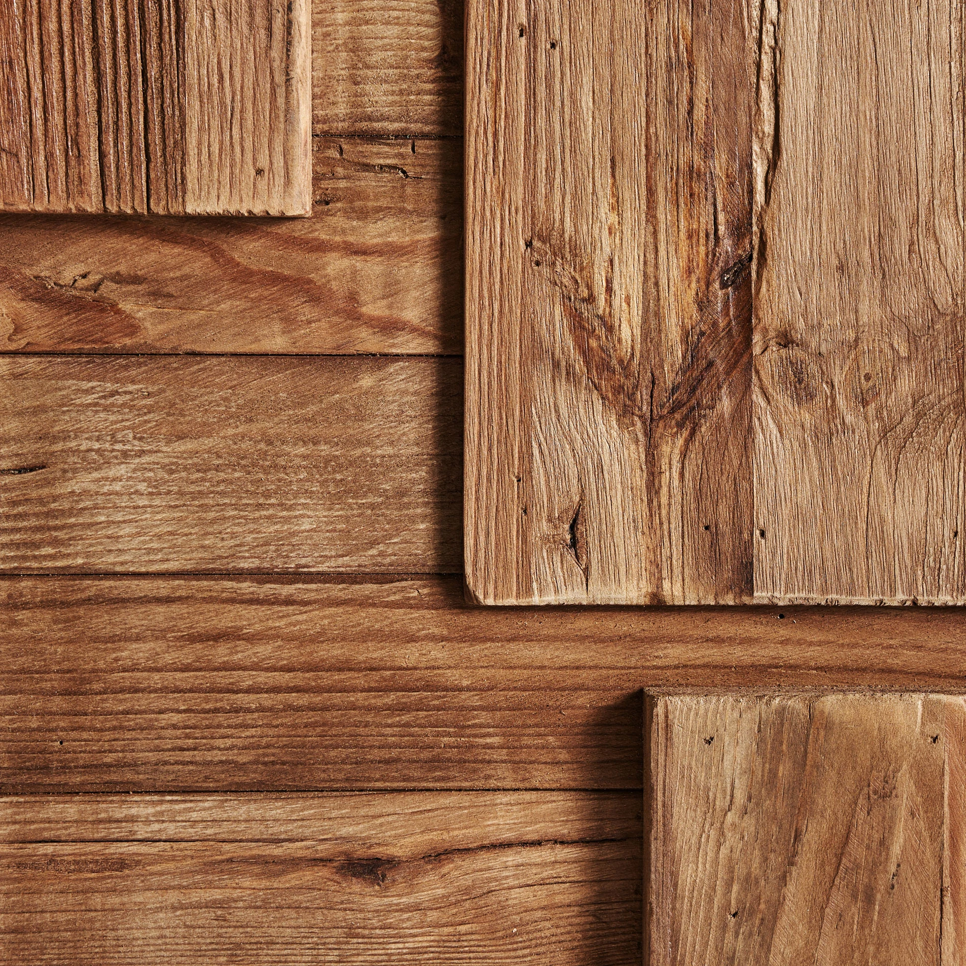 Decoratiune de Perete din Lemn de Pin Reciclat, Maro, 98x6x80 cm, Stil Contemporan - VicalHome 33607 [3]