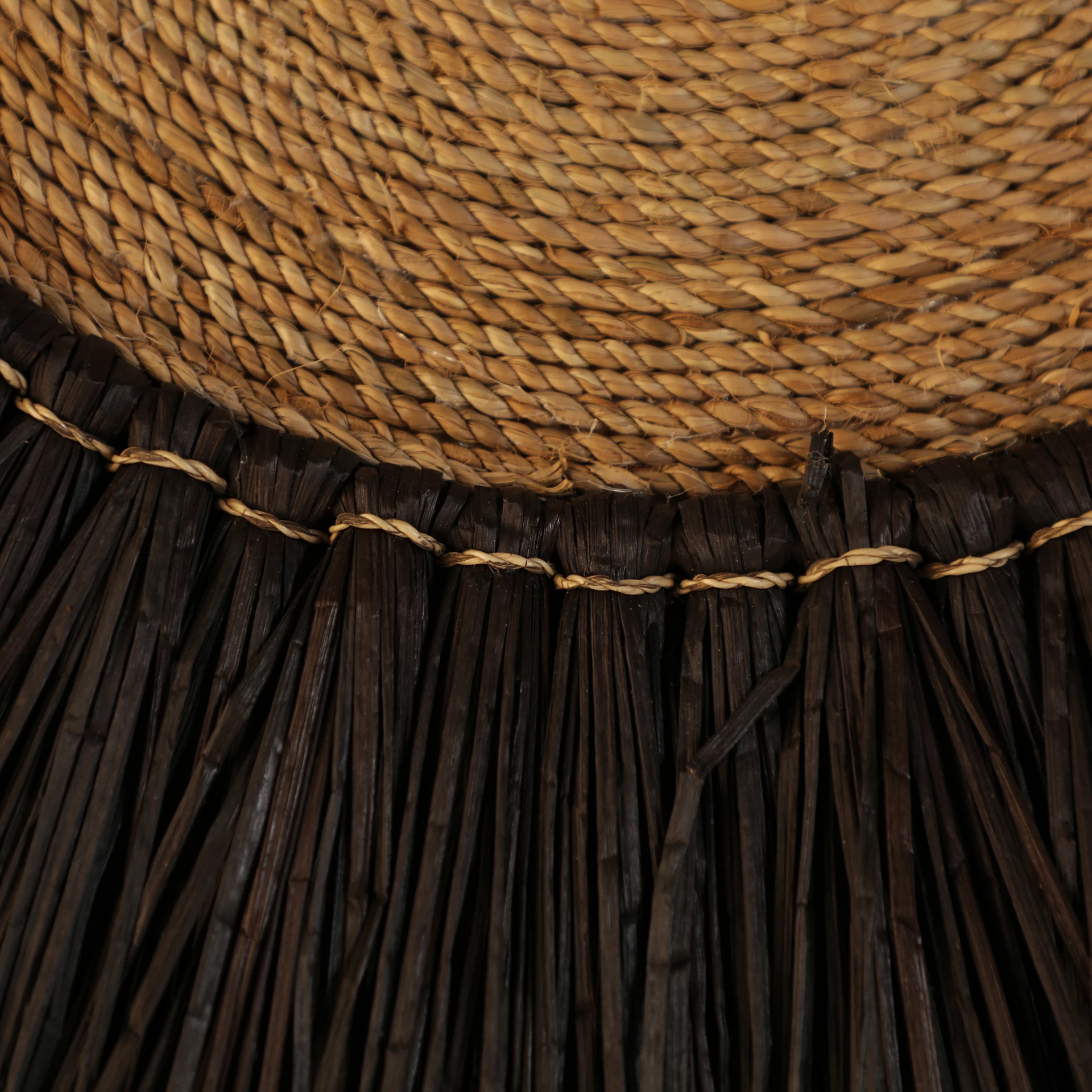 Decoratiune de Perete din Rafie, Negru, 70x2x70 cm - VicalHome 32893 [6]