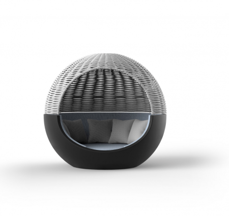 Baldachin lux sferic gradina/piscina Ulm Moon Ø200 cm cu acoperis impletit, iluminare LED optionala, 54279 - Vondom [2]