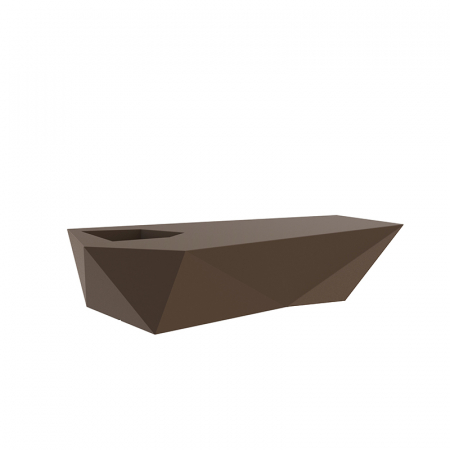 Decoratiuni gradina cu iluminare LED - Banca iluminare LED FAZ 200 cm cu ghiveci flori integrat, forma geometrica, 54046 - Vondom