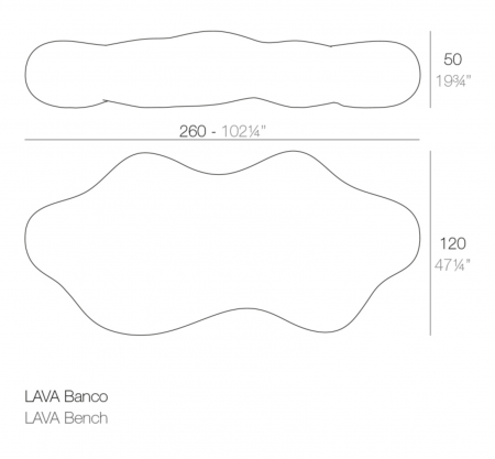 Banca iluminare LED LAVA 260 cm, forma nor, 51012 - Vondom [3]