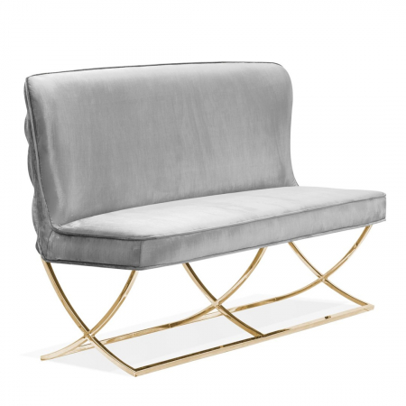 Banca personalizabila Emin, 163 cm, cu spatar, baza otel inoxidabil, SCARBESTGR1XXXP - Atreve [1]