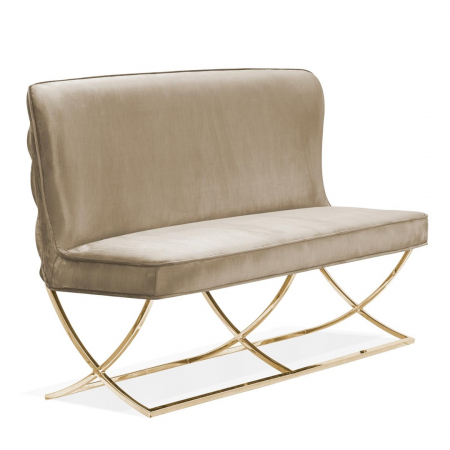 Banca personalizabila Emin, 163 cm, cu spatar, baza otel inoxidabil, SCARBESTGR1XXXP - Atreve [4]