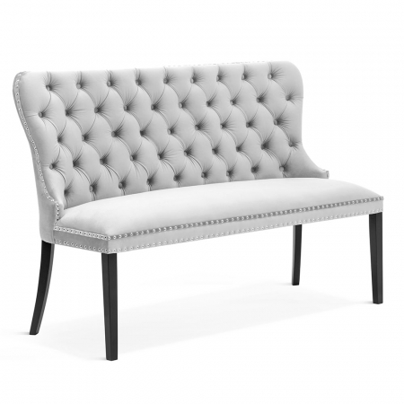 Bancute - Banca personalizabila Madeline, 140 cm, cu spatar, picioare lemn, MADABE14GR1XXXP - Atreve
