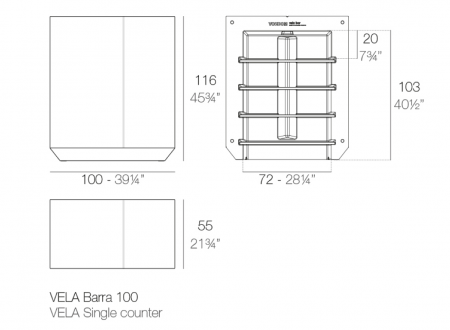 Bar iluminare LED RGBW Vera 100 cm cu control smart, design modern, 54081 - Vondom [1]