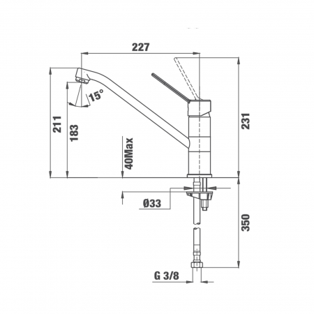 Baterie de bucatarie  MTP 993 cu teava joasa si aerator anticalcar -Teka [1]
