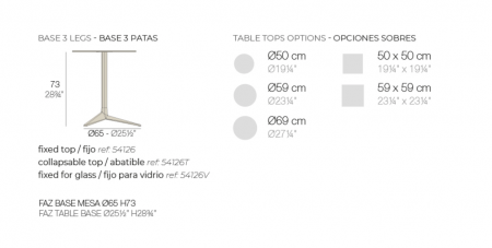 Baza 3 picioare masa exterior Faz din aluminiu h 73 cm, diverse finisaje, 54126 - Vondom [5]