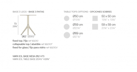Baza masa exterior Mari-sol din aluminiu h 73 cm, diverse finisaje, 65010 - Vondom [5]
