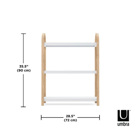 Bibliotecă Bellwood 72x25x90 cm, Alb Natural - Umbra [5]