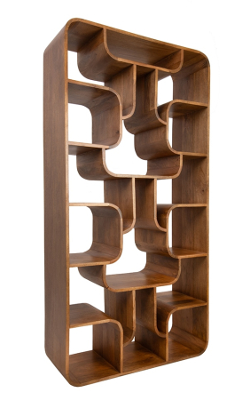 Produse - Bibliotecă Castello 90x35x180 cm, Lemn Mango Maro - MaMaison