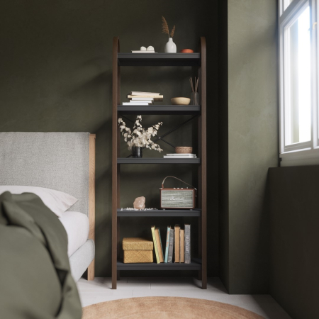 Bibliotecă din Prawdziwe Lemn Negru Nuc, 61x26x170cm, Umbra 1016840-048 [2]