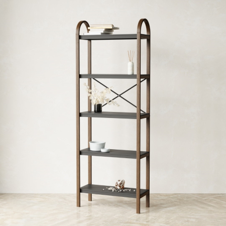 Bibliotecă din Prawdziwe Lemn Negru Nuc, 61x26x170cm, Umbra 1016840-048 [4]