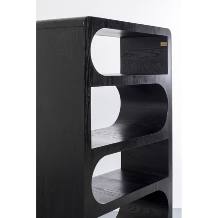 Bibliotecă Forma 90x38x180 cm, Lemn de Frasin și Mango Lăcuit Negru - Kare Design [3]