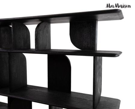 Bibliotecă Nivo 170x35x140 cm, Lemn Mango Negru - MaMaison [2]