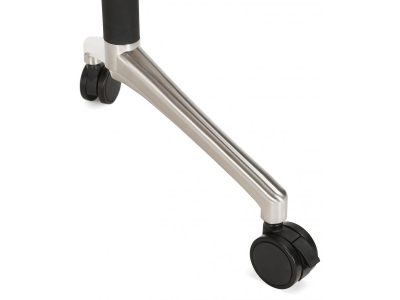 Birou lemn nuc cu roti Neves 160x80 cm blat reglabil, pal melaminat / baza neagra si crom, OT00860WA - Kokoon [11]