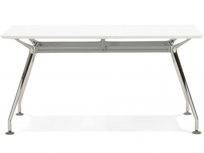 Birou managerial alb Milo 150x70 cm MDF alb, picioare otel crom, design modern, OT00410WH - Kokoon [2]