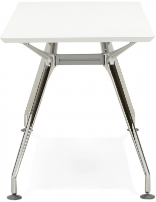 Birou managerial alb Milo 150x70 cm MDF alb, picioare otel crom, design modern, OT00410WH - Kokoon [3]