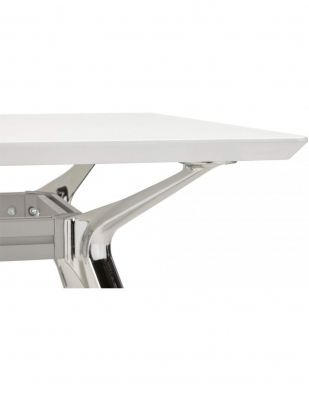 Birou managerial alb Milo 150x70 cm MDF alb, picioare otel crom, design modern, OT00410WH - Kokoon [7]
