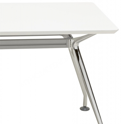 Birou premium alb MDF Milo 180x90 cm, picioare otel, design modern, OT00450WH - Kokoon [7]