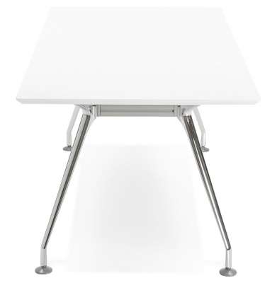 Birou premium alb MDF Milo 180x90 cm, picioare otel, design modern, OT00450WH - Kokoon [1]
