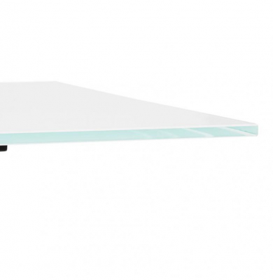 Birou alb premium Xenia 160x80 cm, bat sticla securizata alba, picioare negre metal forma X, OT00630WH - Kokoon [3]
