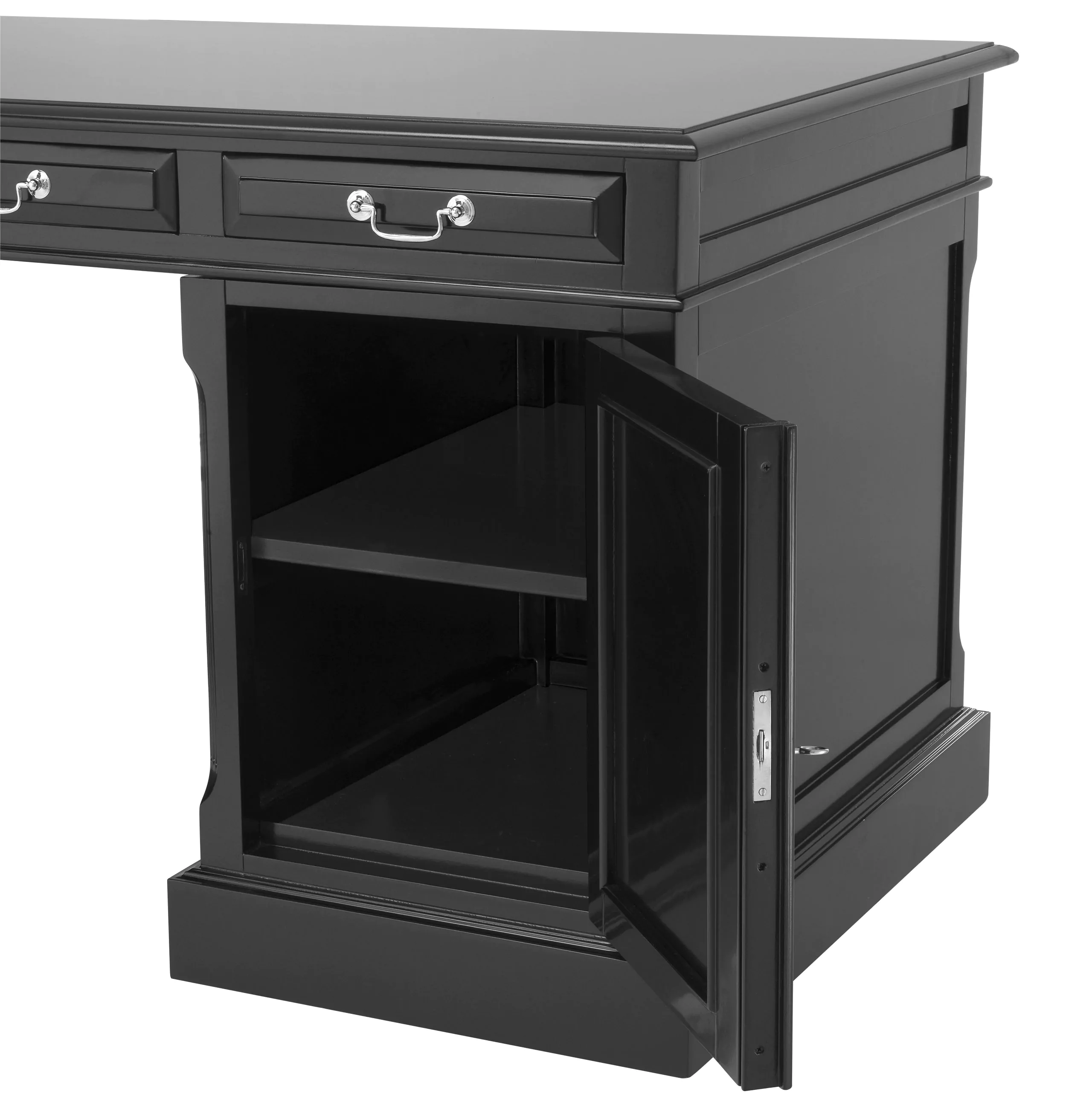 Birou British negru 170x80 cm, lemn de mesteacan | Eichholtz - 110078 [3]