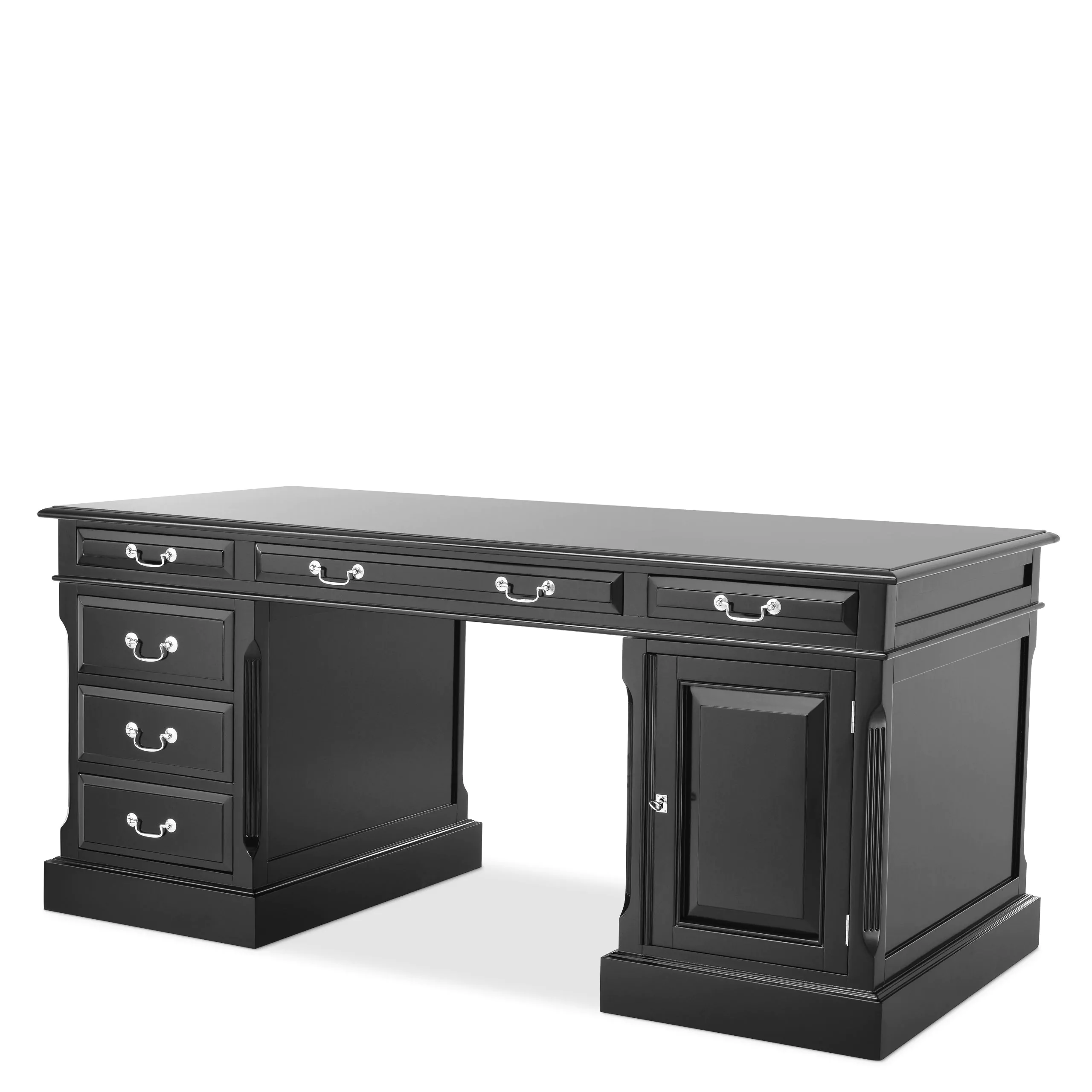 Birouri si mese - Birou British negru 170x80 cm, lemn de mesteacan | Eichholtz - 110078