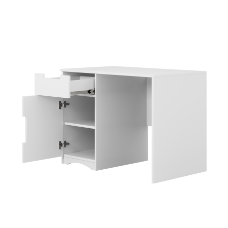 Birou copii Classic MDF alb, 100x75,5 cm, cu sertar si spatiu depozitare [4]