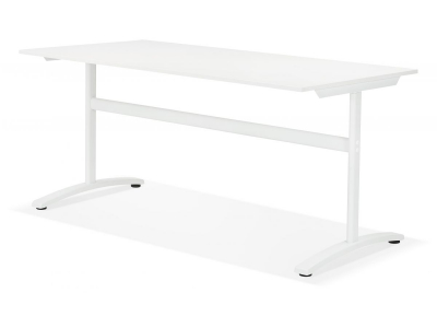 Birou cu blat alb Ovid 160x80 cm, picioare albe metal, OT00780WHWH - Kokoon [4]