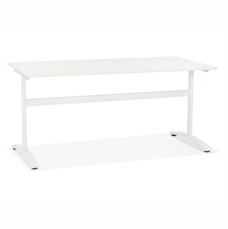 Birouri si mese - Birou cu blat alb Ovid 160x80 cm, picioare albe metal, OT00780WHWH - Kokoon