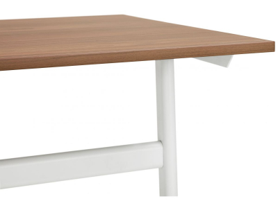 Birou cu blat lemn nuc Ovid 160x80 cm, picioare albe metal, OT00810WAWH - Kokoon [2]