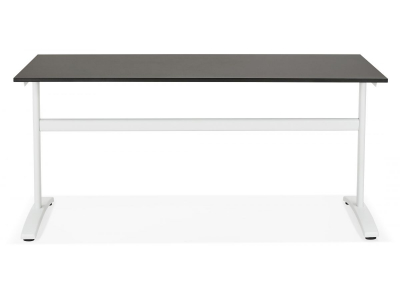 Birou cu blat negru Ovid 160x80 cm, picioare albe metal, OT00790BLWH - Kokoon [6]