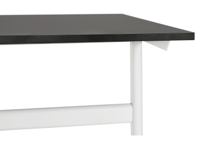 Birou cu blat negru Ovid 160x80 cm, picioare albe metal, OT00790BLWH - Kokoon [1]