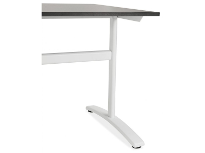 Birou cu blat negru Ovid 160x80 cm, picioare albe metal, OT00790BLWH - Kokoon [3]
