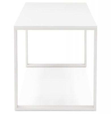 Birou alb lucios Ejo 150x70 cm blat lemn lacuit, picioare albe metal, OT00240WH - Kokoon [2]