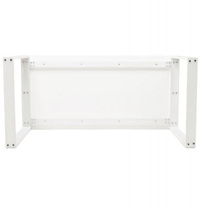 Birou alb lucios Ejo 150x70 cm blat lemn lacuit, picioare albe metal, OT00240WH - Kokoon [8]