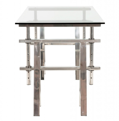 Birou extavagant Vinity 150x70 cm sticla securizata transparenta, picioare otel inoxidabil, OT00130CL - Kokoon [6]
