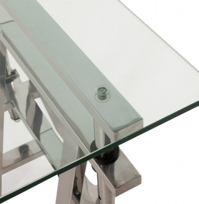 Birou extavagant Vinity 150x70 cm sticla securizata transparenta, picioare otel inoxidabil, OT00130CL - Kokoon [2]