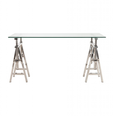Birou extavagant Vinity 150x70 cm sticla securizata transparenta, picioare otel inoxidabil, OT00130CL - Kokoon [1]