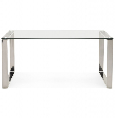 Birou premium Vitro 160x80 cm sticla transparenta securizata, picioare otel, OT00250CL - Kokoon [1]