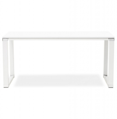 Birou modern alb Warner II 160x80 cm, pal melaminat, picioare albe otel, OT00160WH - Kokoon [1]