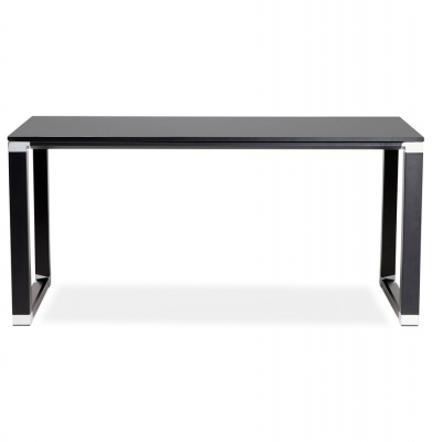 Birou modern negru Warner II 160x80 cm, pal melaminat, picioare negre otel, OT00180BL - Kokoon [1]