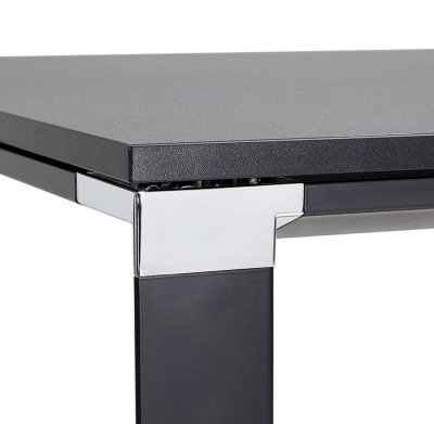 Birou modern negru Warner II 160x80 cm, pal melaminat, picioare negre otel, OT00180BL - Kokoon [5]