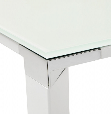Birou managerial alb Warner III alb 160x80 cm, sticla securizata, picioare albe otel, OT00170WH - Kokoon [6]