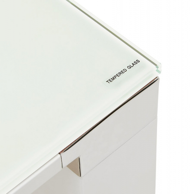 Birou managerial alb Warner III alb 160x80 cm, sticla securizata, picioare albe otel, OT00170WH - Kokoon [5]