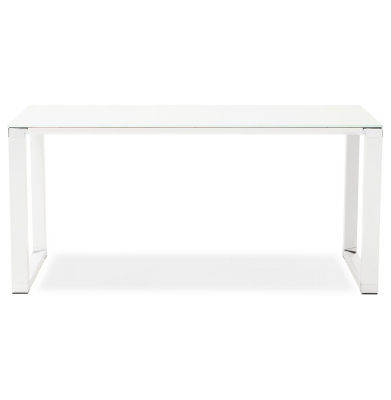 Birou managerial alb Warner III alb 160x80 cm, sticla securizata, picioare albe otel, OT00170WH - Kokoon [1]